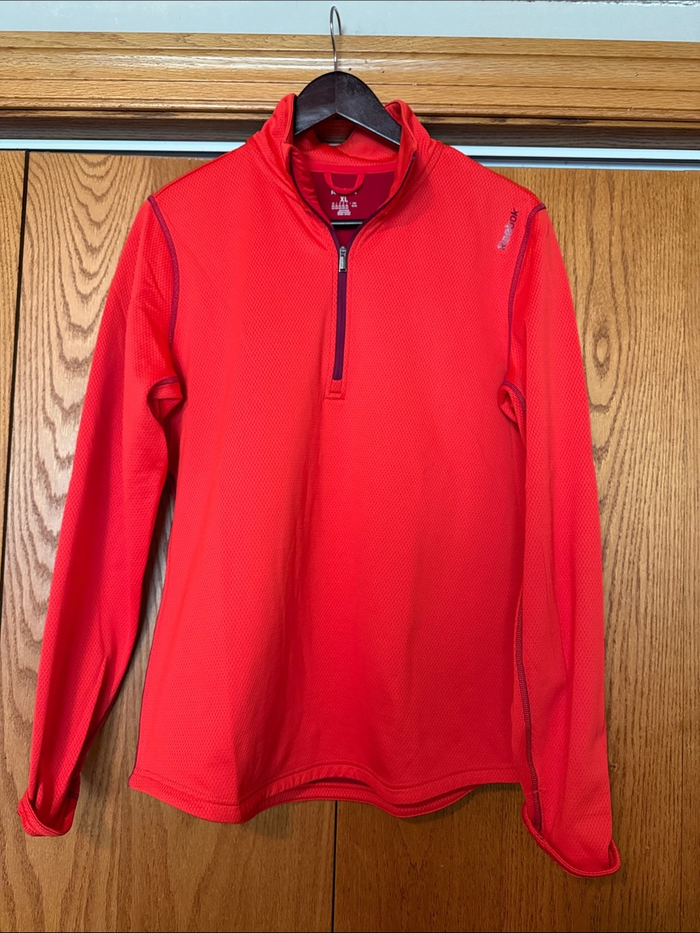 Reebok Bright Orange Half-Zip Athletic Top